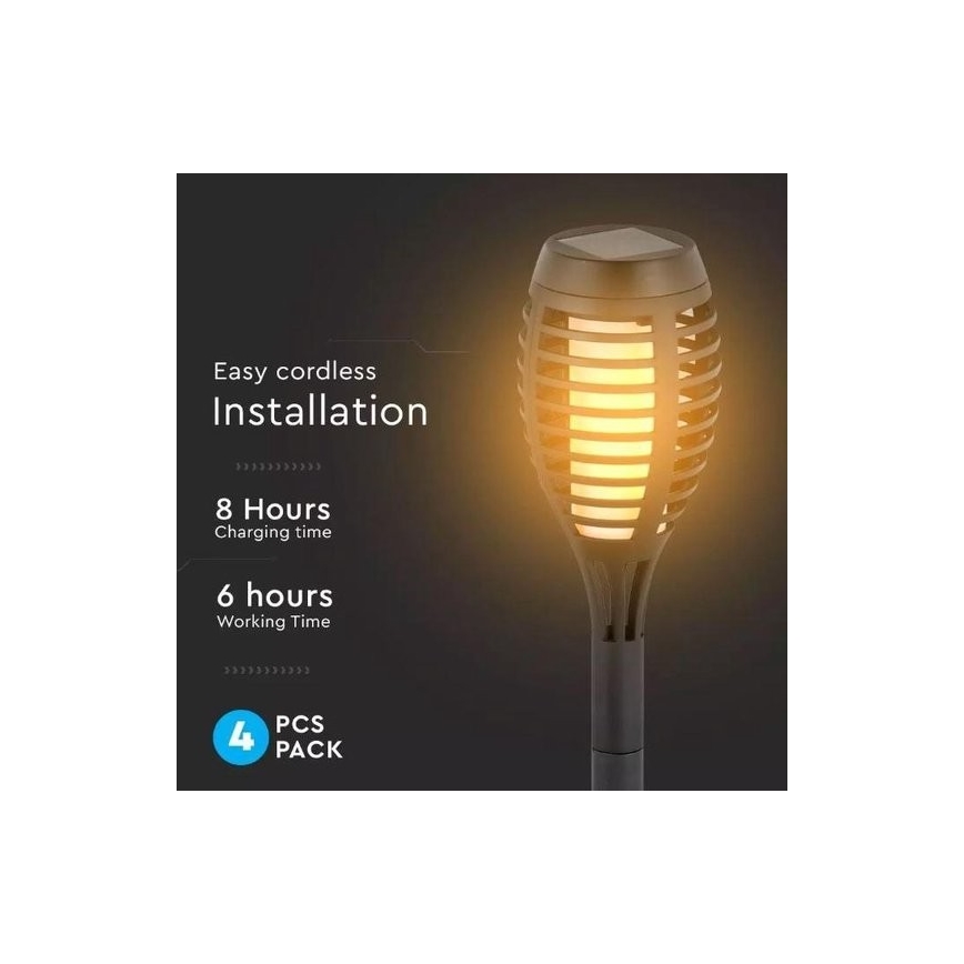 SET 4 lampade solari LED 4xLED/3,6V 1xAAA IP44 100 mAh