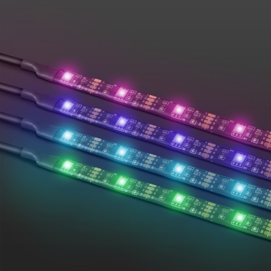 SET 4x LED RGB Striscia dimmerabile 2x30cm 2x50cm LED/2,16/3,6W/5V IP65 + telecomando
