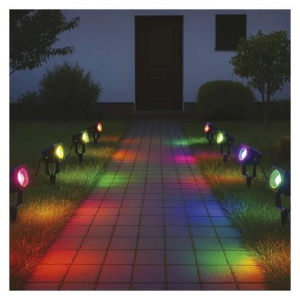 SET 4x LED RGBIC Dimmbare Outdoor-Leuchte LED/7W/230V 3000-6500K IP65 Wi-Fi Tuya