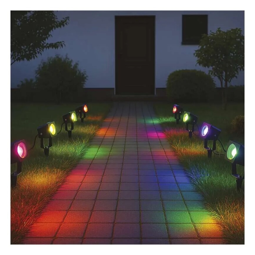 SET 4x LED RGBIC Dimmbare Outdoor-Leuchte LED/7W/230V 3000-6500K IP65 Wi-Fi Tuya