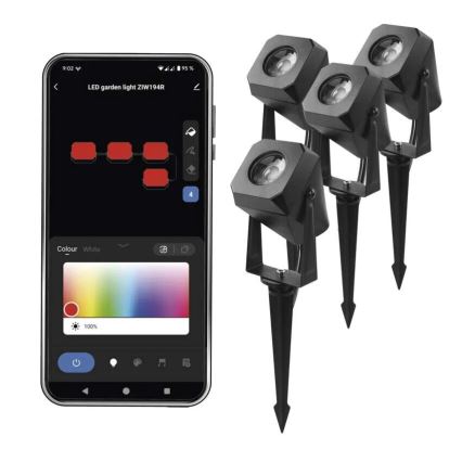 SET 4x LED RGBIC Lampada da esterno dimmerabile LED/7W/230V 3000-6500K IP65 Wi-Fi Tuya