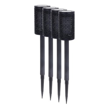 SET 4x LED Solarlampe DECOR LED/1,2V 150 mAh 3000K 39 cm IP44 schwarz