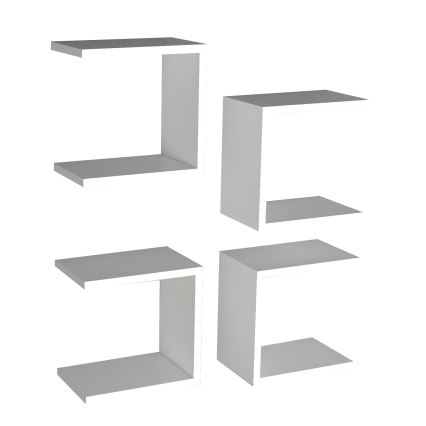 SET 4x Mensola BASE 30x30 cm bianco