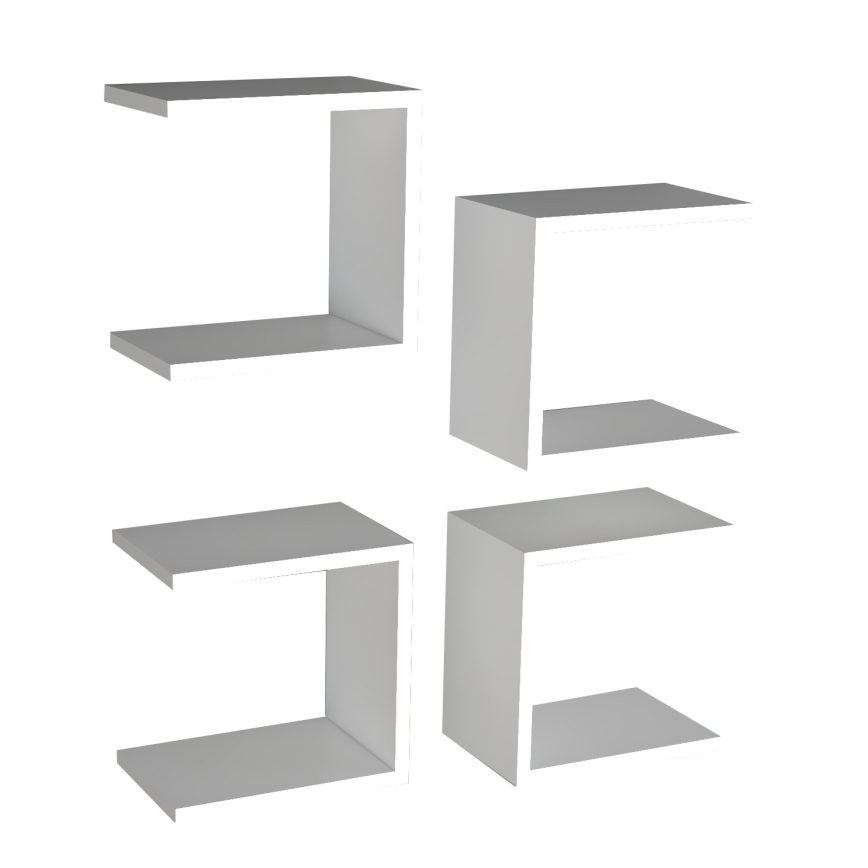 SET 4x Mensola BASE 30x30 cm bianco