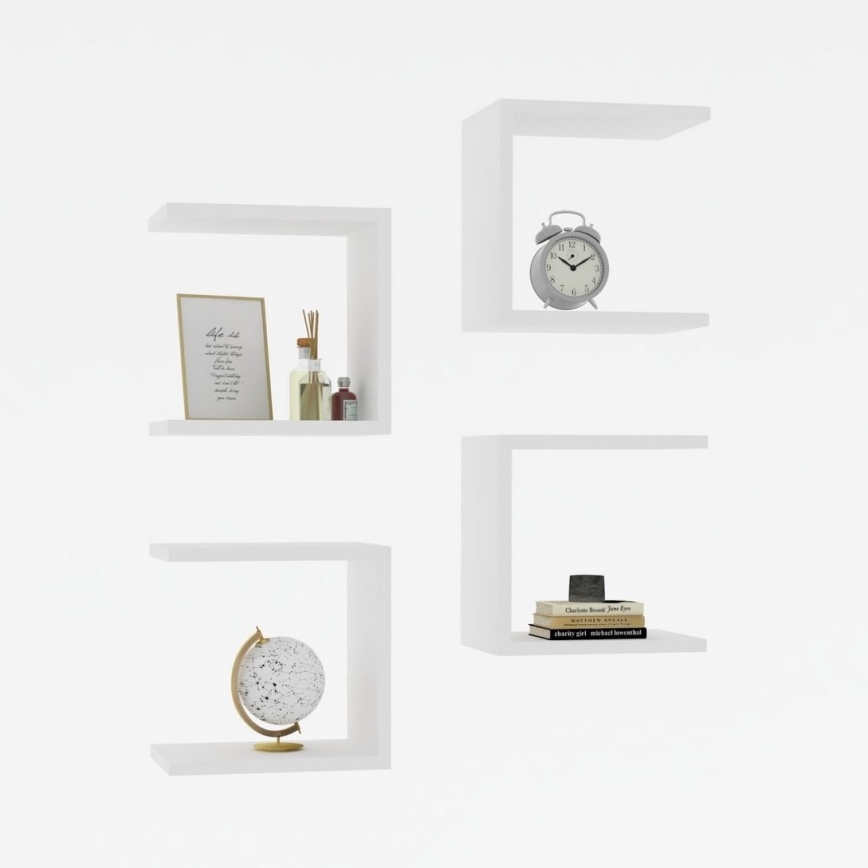 SET 4x Mensola BASE 30x30 cm bianco