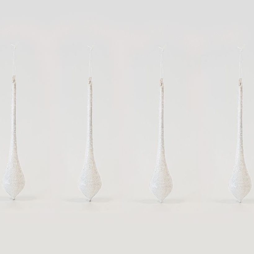 SET 4x Weihnachtsbaumschmuck 30 cm weiß