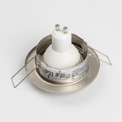 Set 5x Badezimmer-Einbaustrahler 1xGU10/4W/230V IP23 matt-chrom