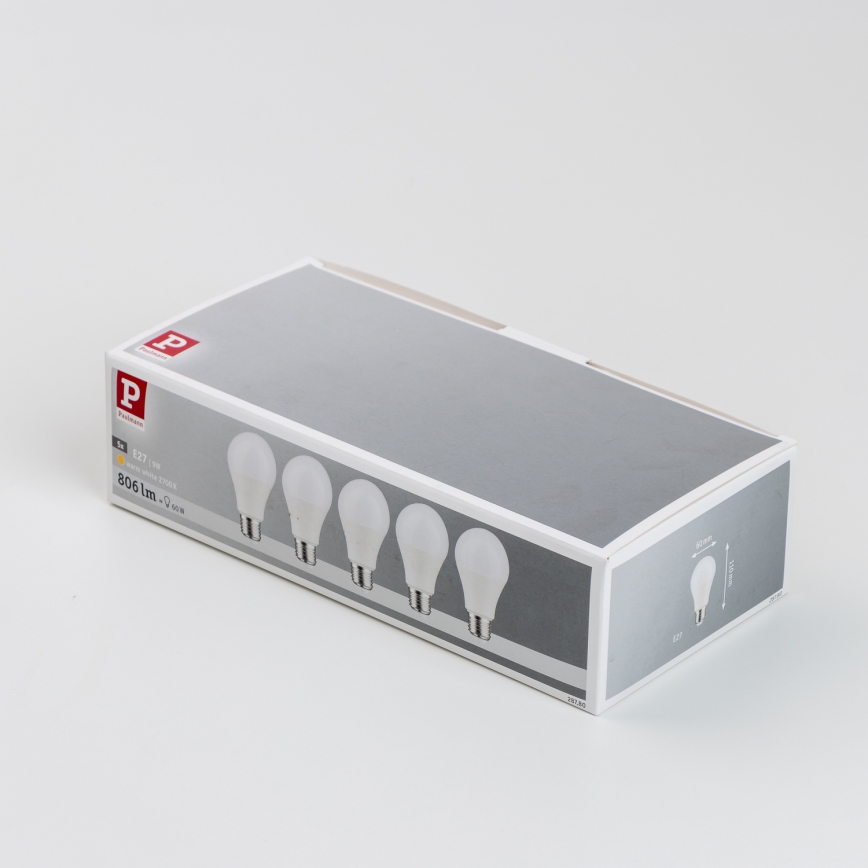 SET 5x Lampadina LED A60 E27/9W/230V 2700K - Paulmann 28780