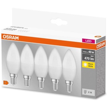 SET 5x Lampadina LED BASE B40 E14/4,9W/230V 2700K - Osram