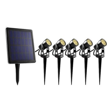 SET 5x LED-Außenleuchte mit Solarpanel LED/4000 mAh IP44