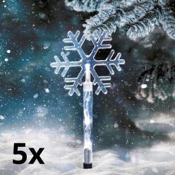 SET 5x LED Lampada di Natale da esterno LED/3xAA/bianco freddo IP44
