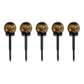 SET 5x LED-Solarleuchte 5xLED/0,12W/1,2V 3000K IP44 40 mAh schwarz