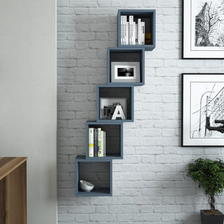 SET 5x Wandregal BOX blau