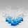 Set 6x Bicchiere da liquore con manico blu