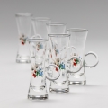 Set 6x Bicchiere da liquore con manico limpido con motivo a bouquet no 5