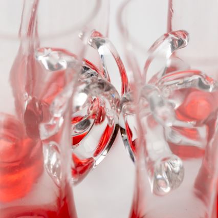 Set 6x Bicchiere da liquore con manico rosso