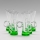 Set 6x Bicchiere da liquore con manico verde