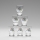 Set 6x bicchiere da liquore limpido - motivo floreale n.5