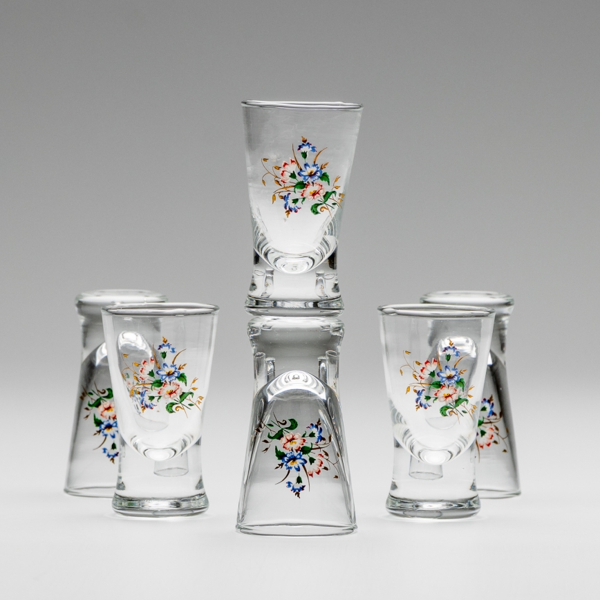 Set 6x bicchiere per shot limpido con motivo a bouquet no 3
