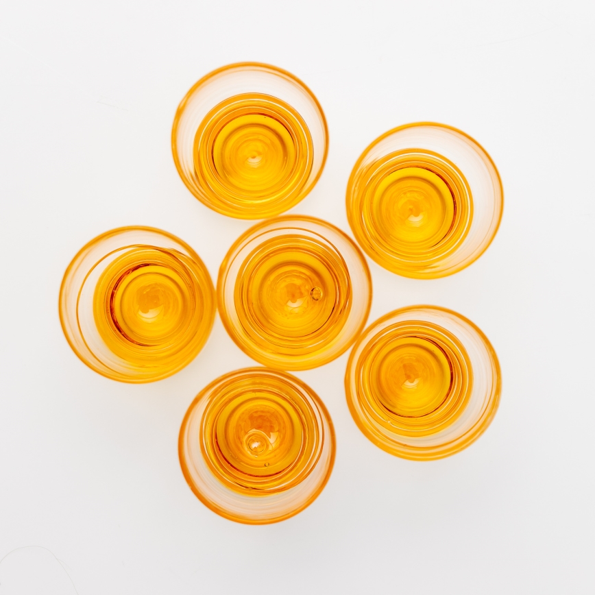 Set 6x bicchiere per shot limpido giallo