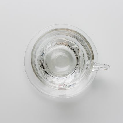 Set 6x Glastasse mit Untertasse klar Blumenstrauß Nr. 5