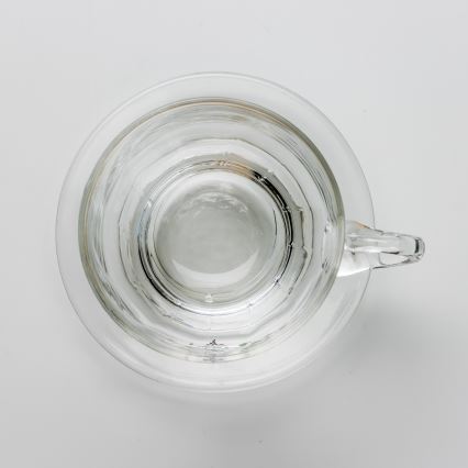 Set 6x Glastasse mit Untertasse klar Blumenstrauß Nr. 8