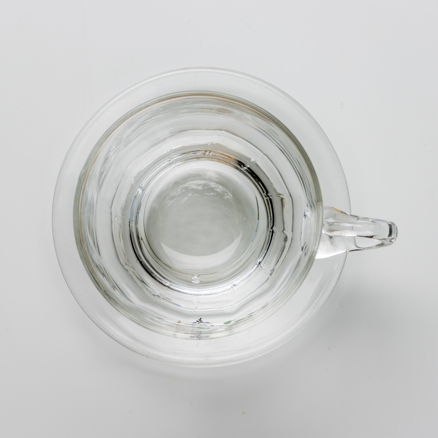 Set 6x Glastasse mit Untertasse klar Blumenstrauß Nr. 8