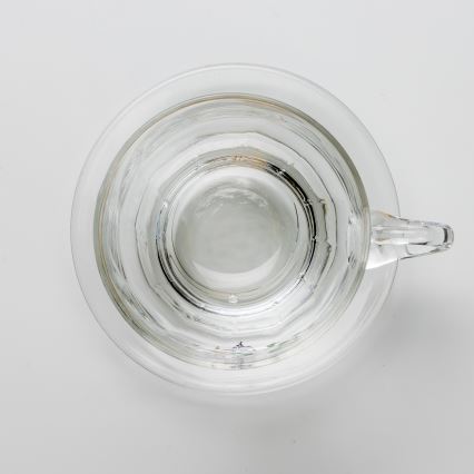 Set 6x Glastasse mit Untertasse klar Blumenstrauß Nr. 8