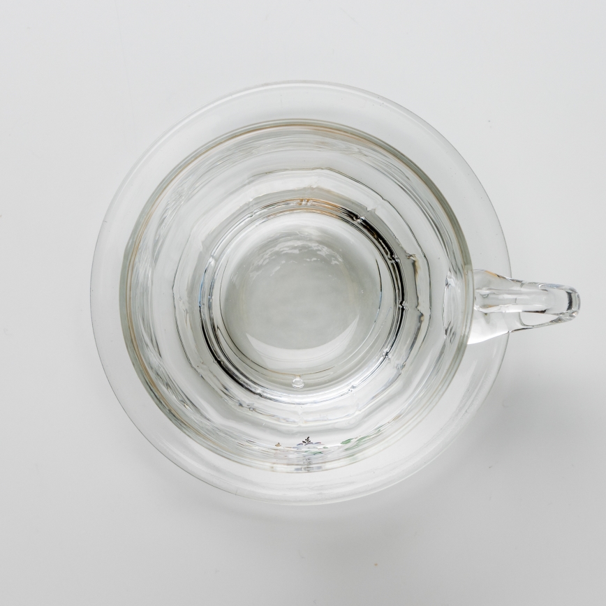 Set 6x Glastasse mit Untertasse klar Blumenstrauß Nr. 8