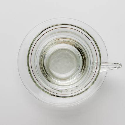 Set 6x Glastasse mit Untertasse klar Blumenstrauß Nr. 9