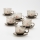 Set 6x Glastasse mit Untertasse rauchig Blumenstrauß Nr. 3