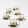 Set 6x Glastasse mit Untertasse rauchig Blumenstrauß Nr. 5