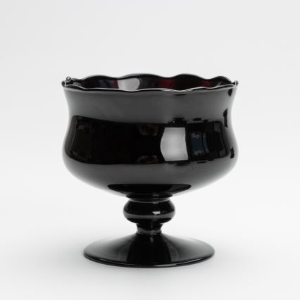 Set 6x Glastasse mit Untertasse und 1x Zuckerdose schwarz Blumenstrauß Nr. 1