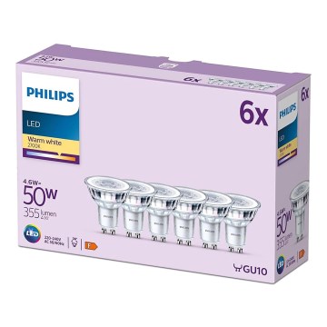 SET 6x Lampadina LED Philips GU10/4,6W/230V 2700K