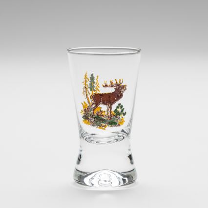 Set 6x Likörglas mit Jagdmotiv