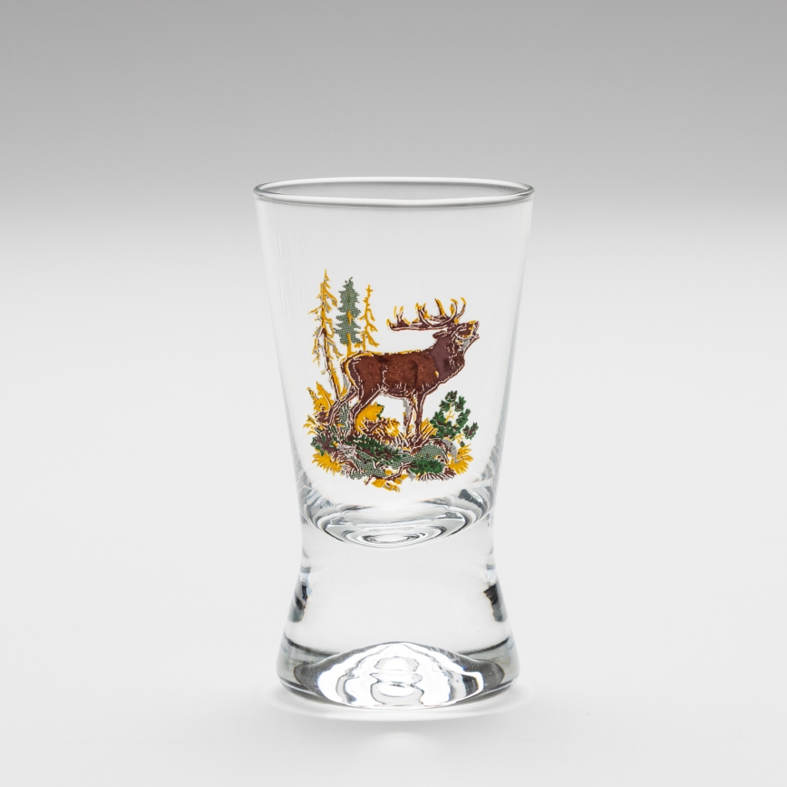 Set 6x Likörglas mit Jagdmotiv