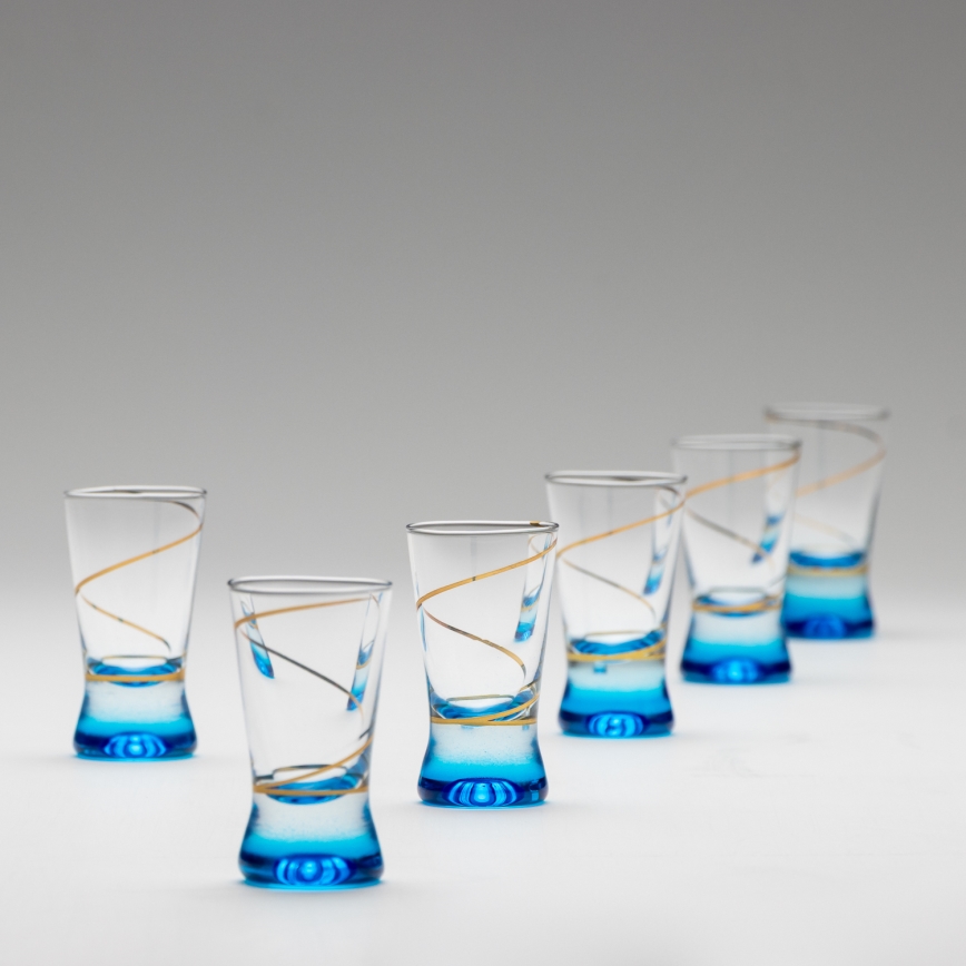 Set 6x Shot-Gläser 25 mm klar blau