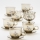 Set 6x tazza di vetro con piattino e 1x zuccheriera fumé bouquet n.4