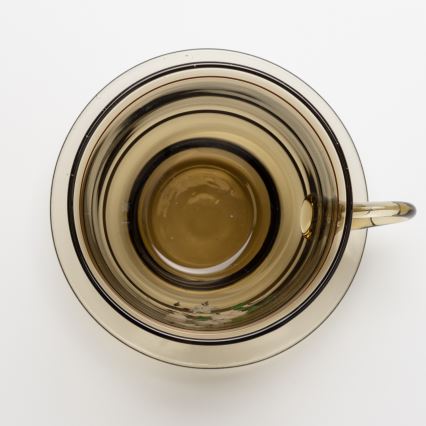 Set 6x tazza di vetro con piattino e 1x zuccheriera fumé bouquet n.4