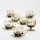 Set 6x tazza di vetro con piattino e 1x zuccheriera fumé bouquet no 3