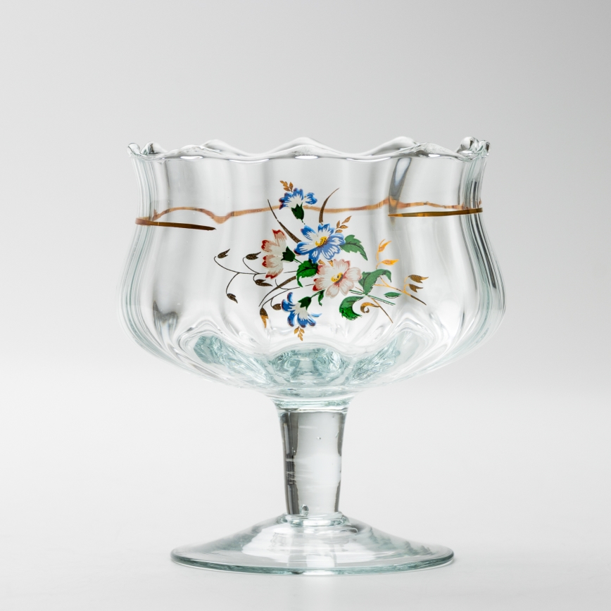 Set 6x tazza di vetro con piattino e 1x zuccheriera limpido bouquet no 3