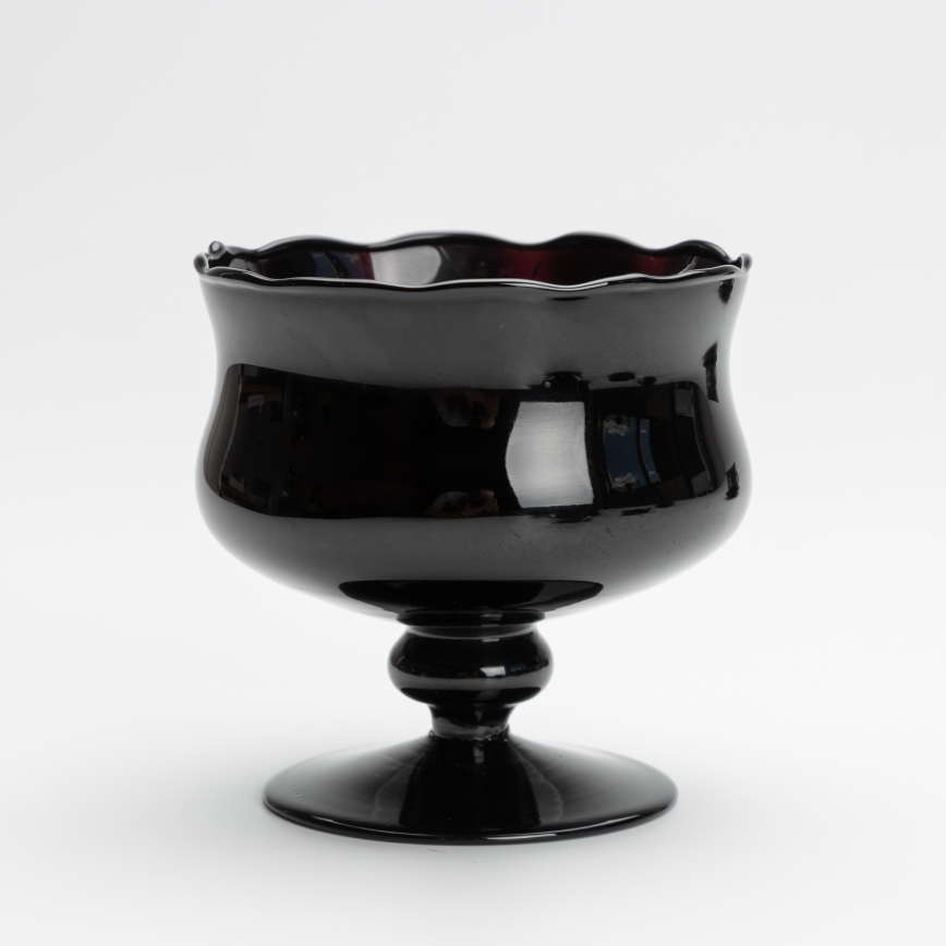 Set 6x tazza di vetro con piattino e 1x zuccheriera nero bouquet no 1