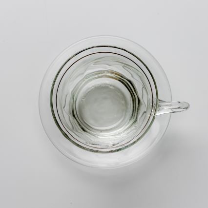 Set 6x tazza di vetro con piattino limpido bouquet no 3