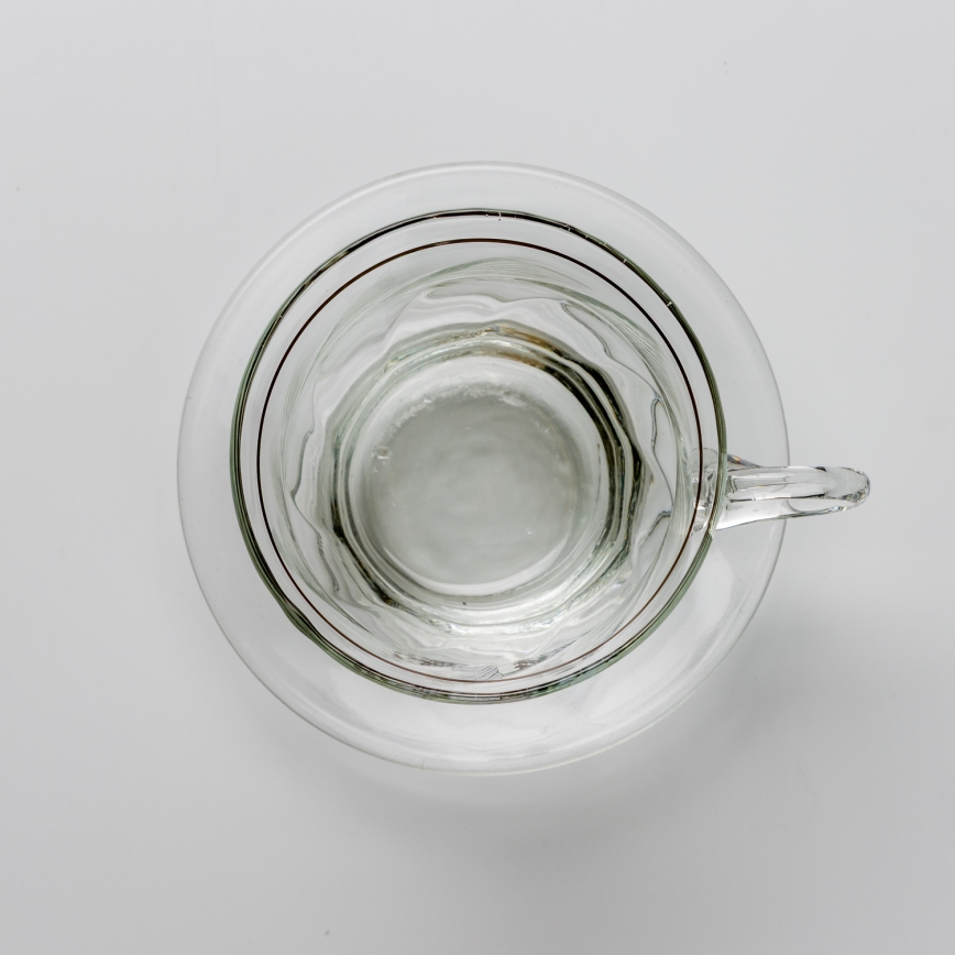 Set 6x tazza di vetro con piattino limpido bouquet no 3