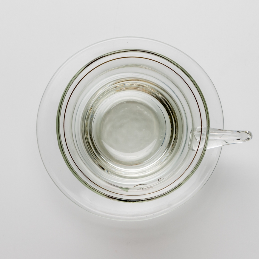 Set 6x tazza di vetro con piattino limpido bouquet no 9