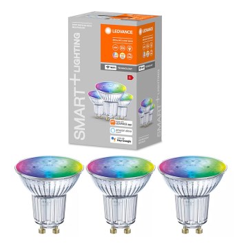 SET aus 3 LED RGBW dimmbare Glühbirnen SMART+ GU10 / 4,9W / 230 V 2700-6500 K - Ledvance