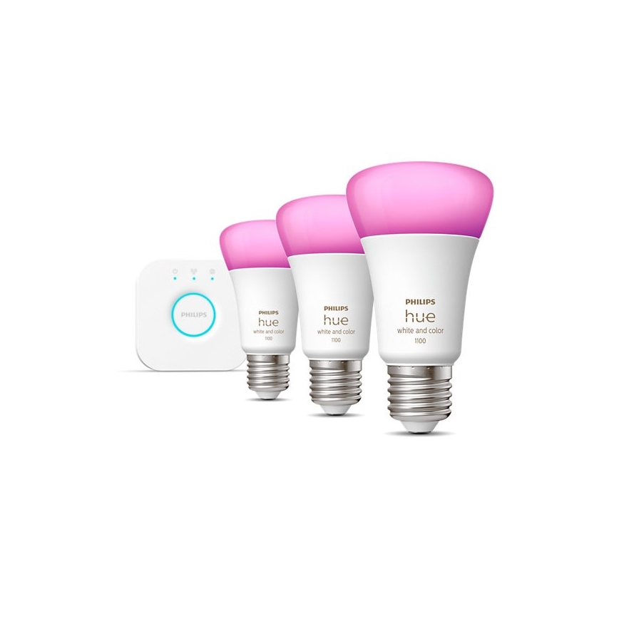 Set base Philips Hue WHITE AND COLOR AMBIANCE 3xE27/9W/230V 2000-6500K + dispositivo di interconnessione