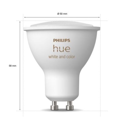 Set base Philips Hue WHITE AND COLOR AMBIANCE 3xGU10/5,7W/230V 2000-6500K + dispositivo di collegamento