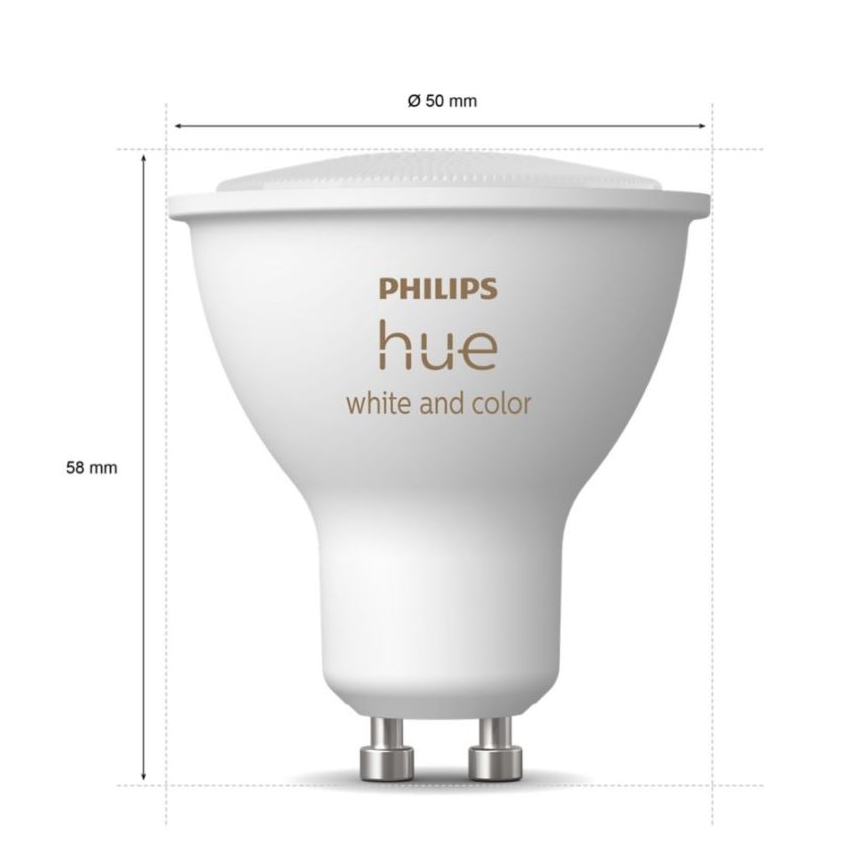 Set base Philips Hue WHITE AND COLOR AMBIANCE 3xGU10/5,7W/230V 2000-6500K + dispositivo di collegamento