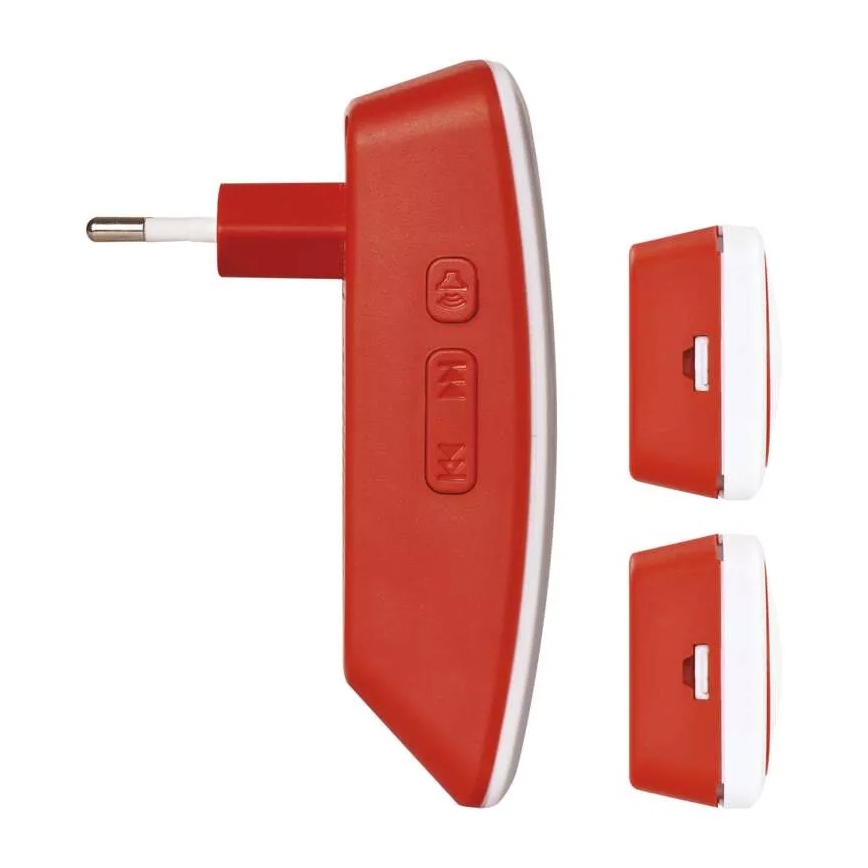 SET Campanello con presa wireless + 2 pulsanti 230V IP44